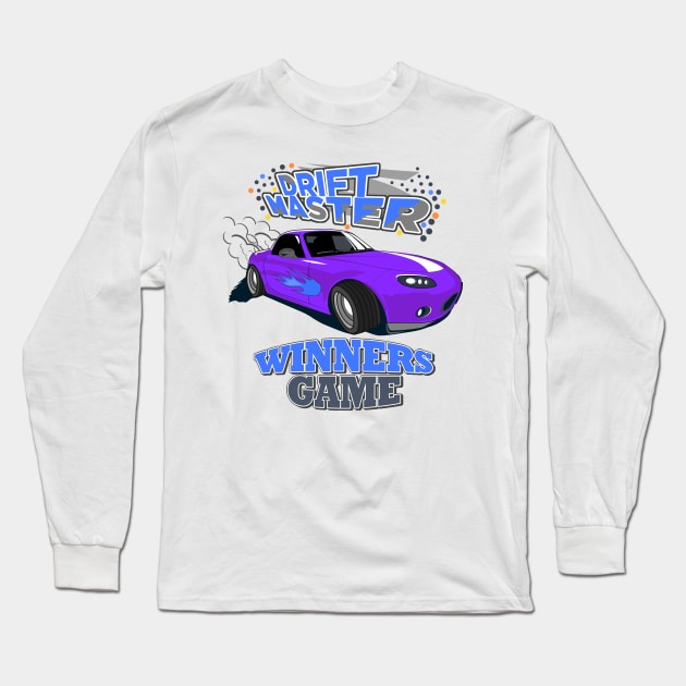 Drift Master Purple Car design Long Sleeve T-Shirt by 1Nine7Nine